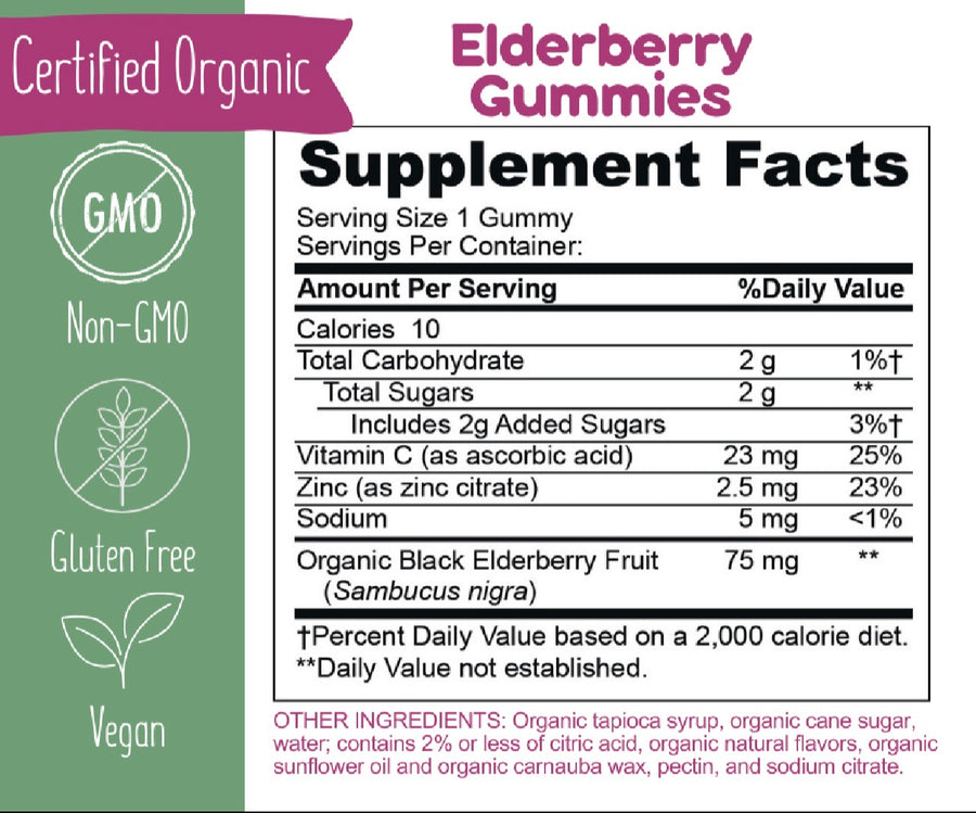 PRE ORDER: Organic Elderberry Gummies
